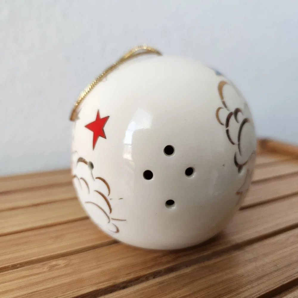 Vintage‎ Rainbow Star Christmas Ornament Ball Potpourri Holder Hand Painted